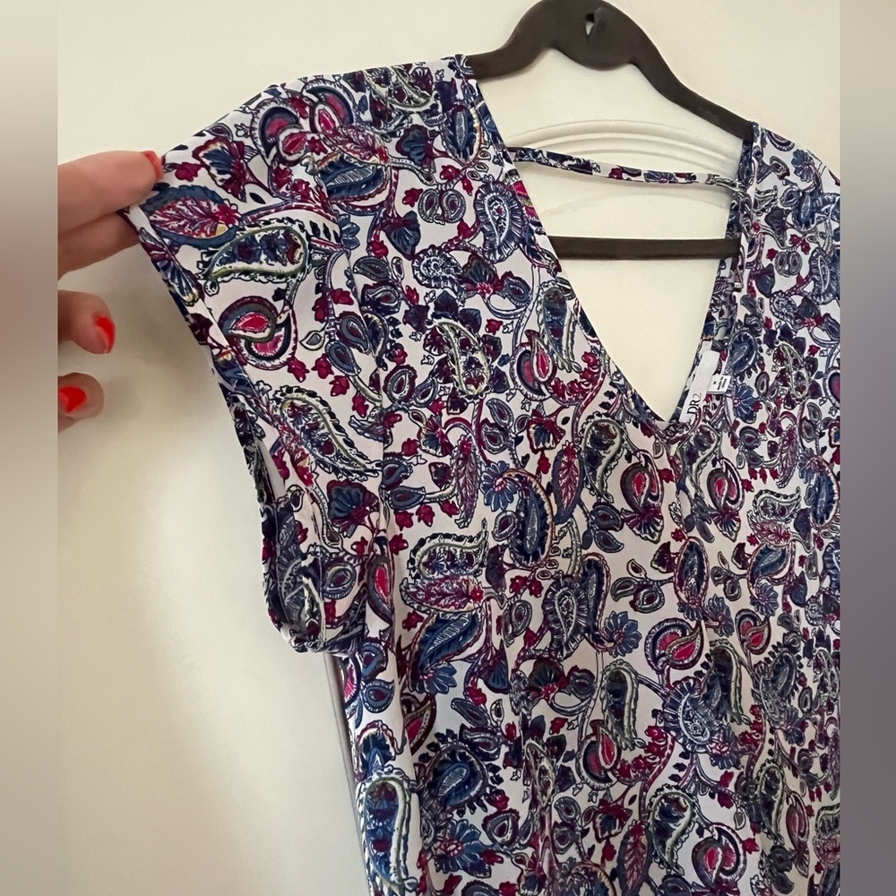 DR2 Designer Paisley Print Blouse Multicolor Women’s Size Medium - Picture 6 of 14